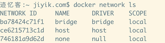 docker network 列出网络