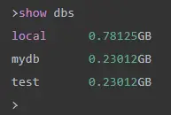 使用 show dbs 命令列出可访问的数据库