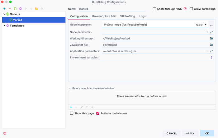 webstorm配置marked运行