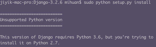 Django安装python版本错误
