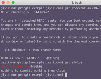 Git checkout 分离HEAD状态