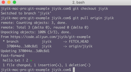 git pull 获取远程jiyik分支内容