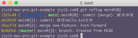 git reflog 隐式参数show