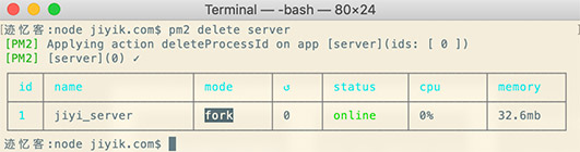 pm2 删除应用程序