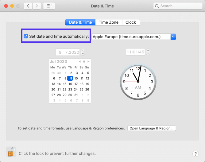 调整MacOS系统时间