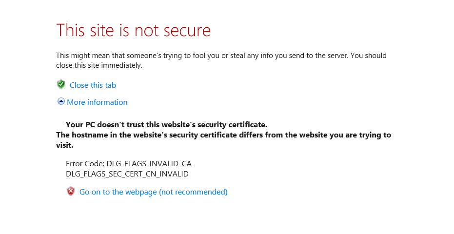 IE 浏览器 SSL 错误