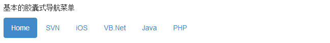 bootstrap3 基本的胶囊式导航菜单