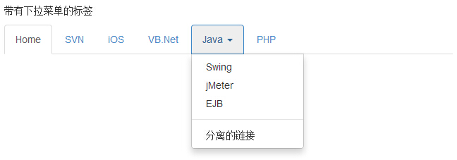 bootstrap3 带有下拉菜单的标签