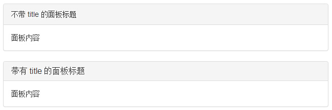 bootstrap3 面板标题