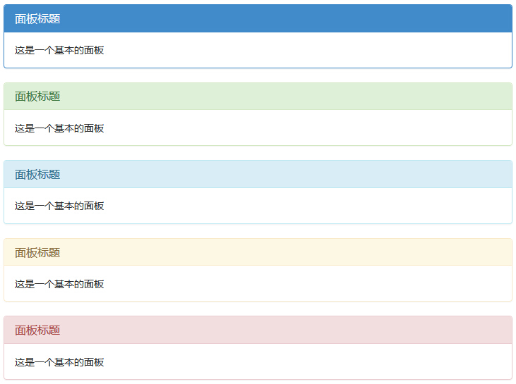 bootstrap3 带语境色彩的面板