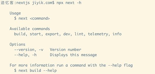 npx next help