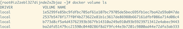 docker volume 列出所有卷