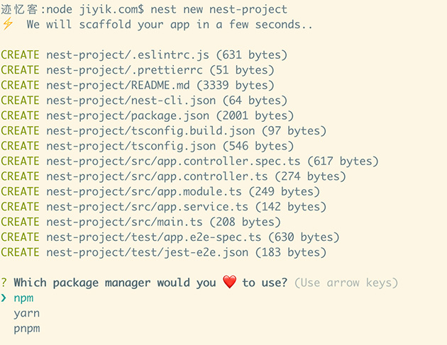 nest 脚手架创建项目