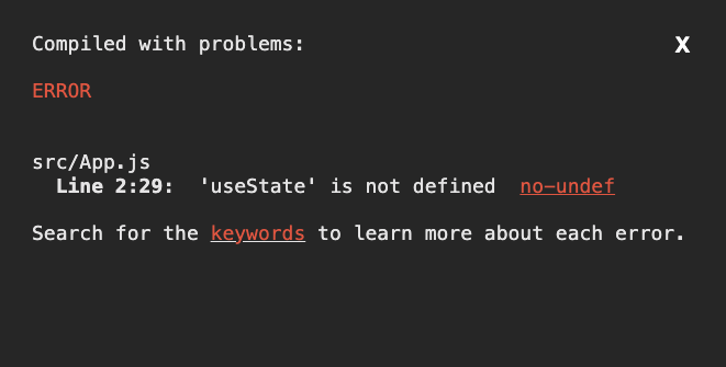 错误 useState is not defined