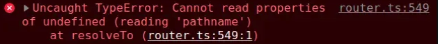 Cannot read property pathname