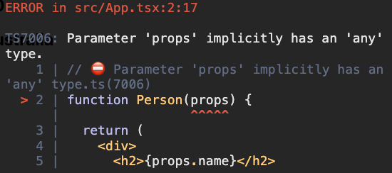 React Parameter 'props' implicitly has 'any' type 错误