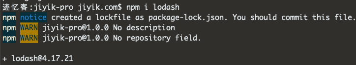 npm 安装lodash