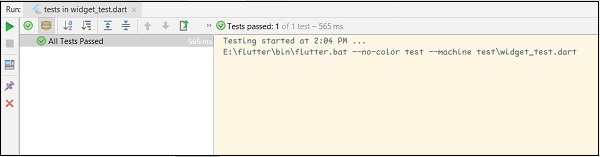 flutter testing