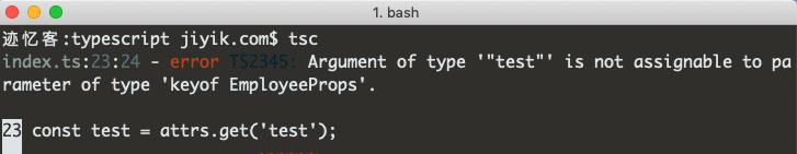 typescript Argument of type '%22test%22' is not assignable