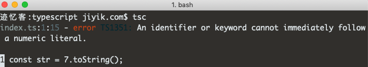 typescript Error number toString