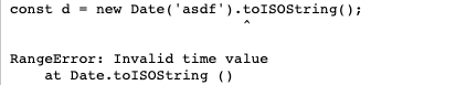 JavaScript RangeError- Invalid time value