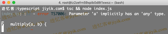 TypeScript error Parameter a implicitly has an any type