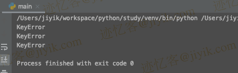 python try cache 忽略 keyerror 异常