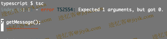 typescript Expected 1 argument, but got 0