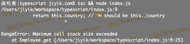 TypeScript 中 RangeError- Maximum call stack size exceeded
