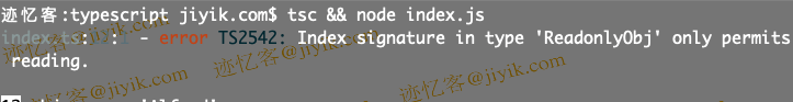 typescript Index signature in type 'ReadonlyObj'