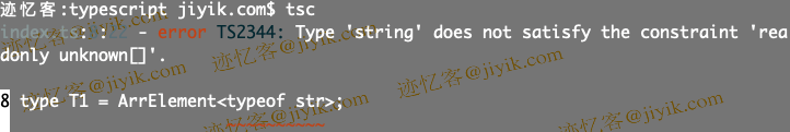 TypeScript 错误 Type 'string' does not satisfy the constraint