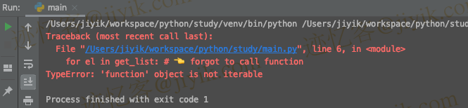 Python 中 TypeError: 'function' object is not iterable 错误