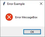 Tkinter 消息 Box_Error 示例