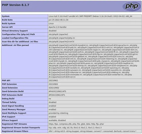 php info