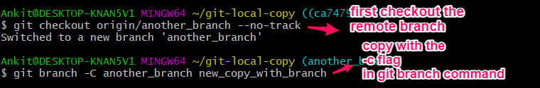 git copy with branch command