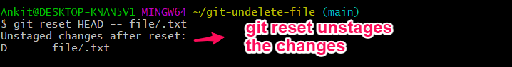 git reset unstage change