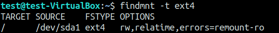 findmnt -t ext4