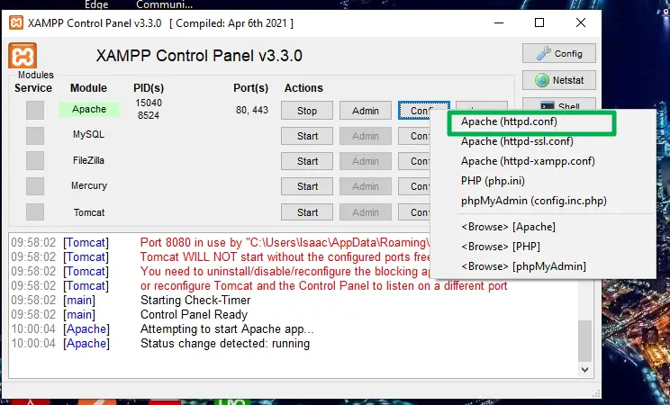 在同一台服务器上运行节点 js 和 apache 3