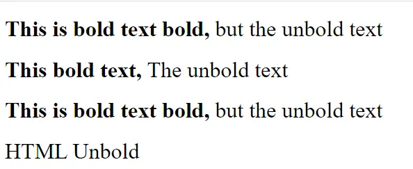 HTML 取消文本的粗体