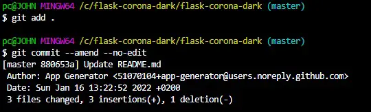 git commit –amend