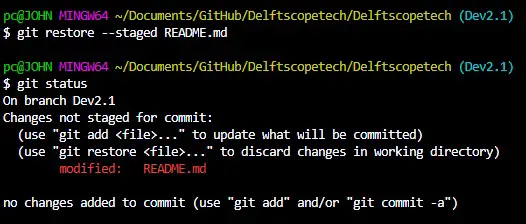 git restore –staged