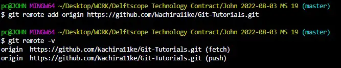 git remote -v