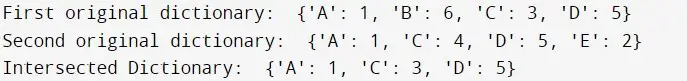 Python 字典交集使用字典理解 1