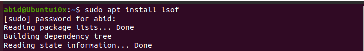在 Linux 系统中安装 lsof 实用程序