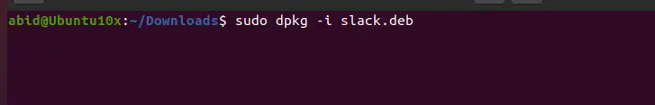 使用终端安装 .deb slack 文件