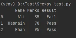 python中数组的数据框 2