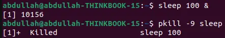 bash 使用带有信号号的 pkill 终止进程。