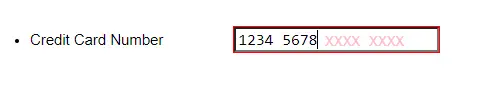 信用卡号的输入掩码
