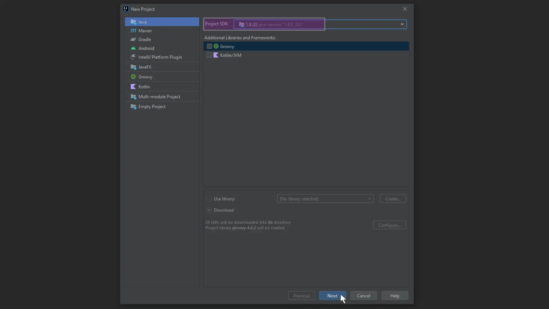 intellij new project 2