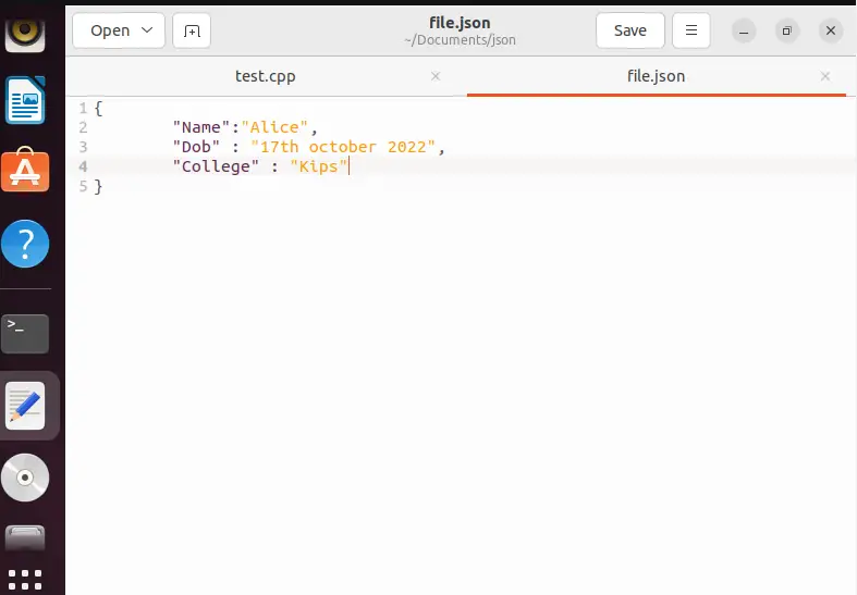 JSON file